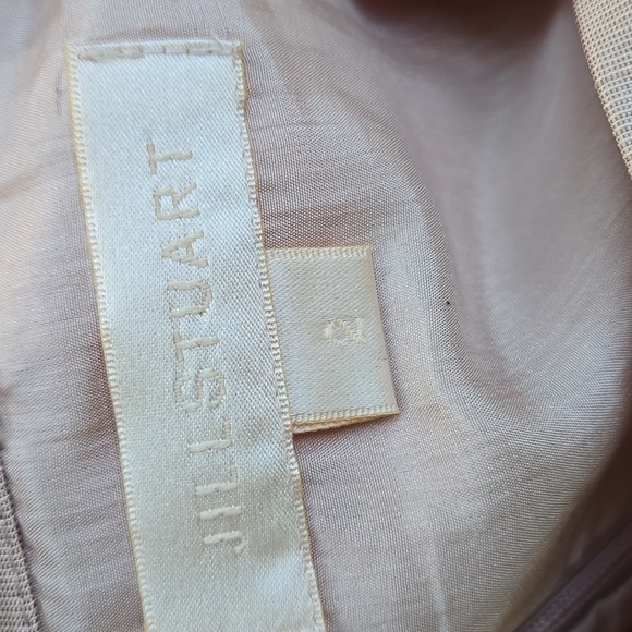 Jill Stuart Tan Midi Pencil Skirt 100% Silk Size 2 - Picture 3 of 4